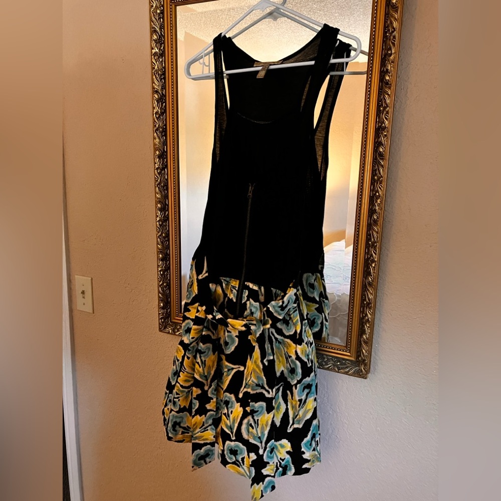 American Rag Black Dress with Floral Accent Skirt